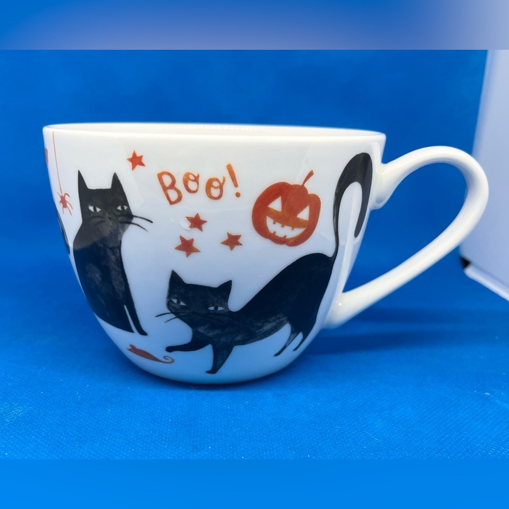 Portobello by Design Halloween Black Cats Mug GUC